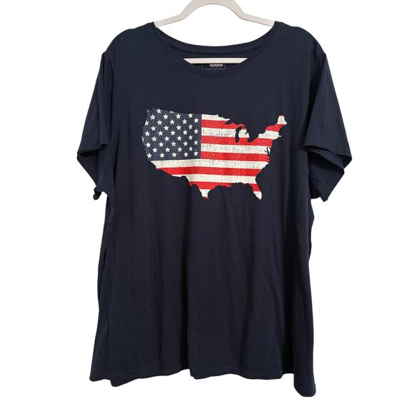 Sonoma Goods for Life Tops - Sonoma Women's Plus Size 2X Patriotic USA Flag Short Sleeve Comfy T-Shirt